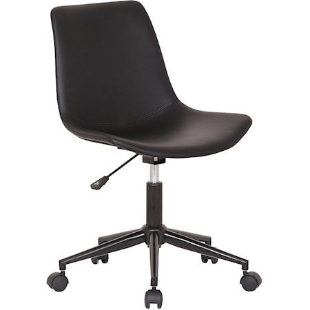 Adjustable Black Faux Leather Task Chair