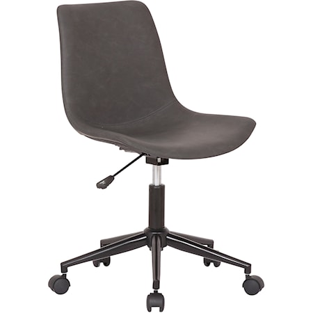 Adjustable Grey Faux Leather Task Chair