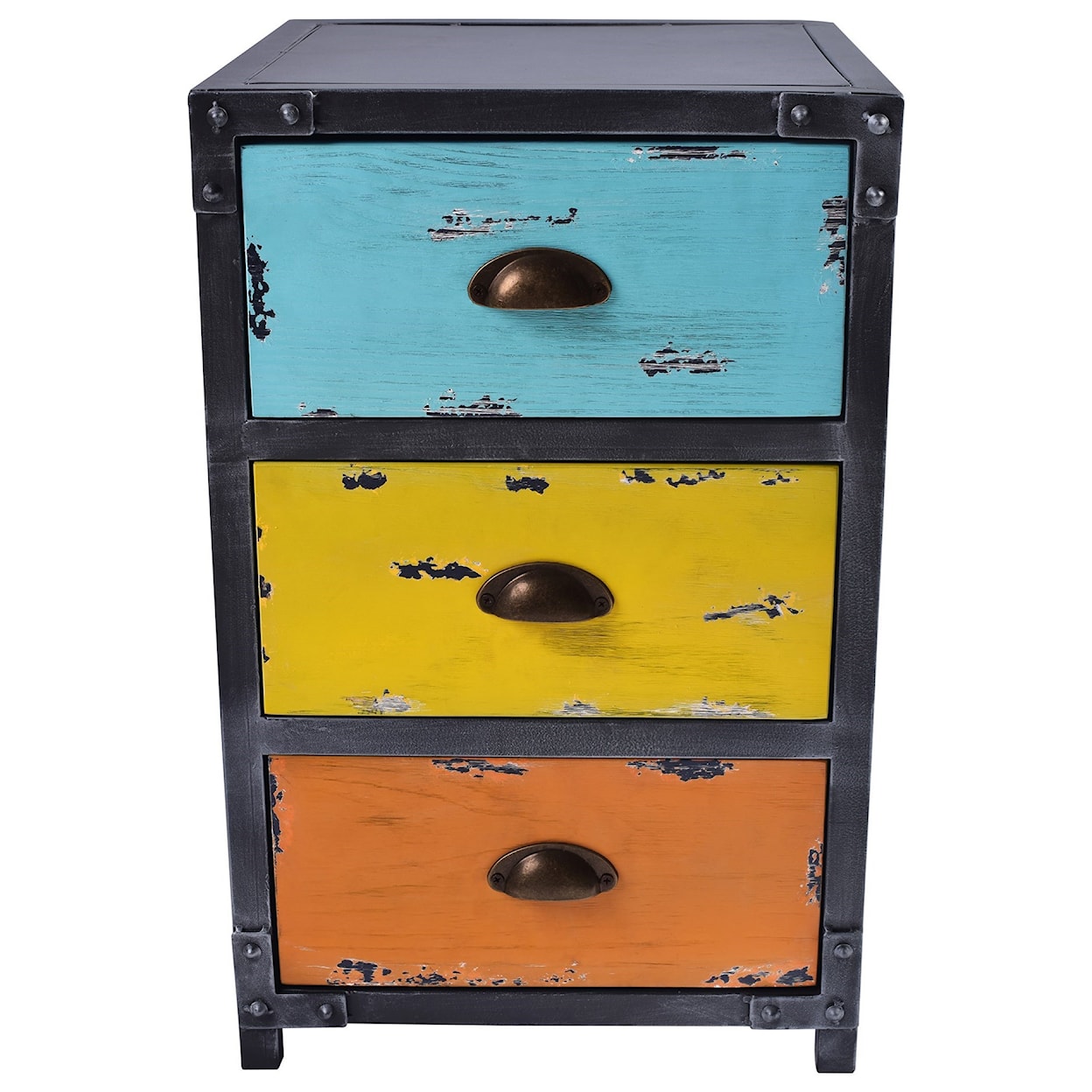 Armen Living Oskar 3-Drawer End Table