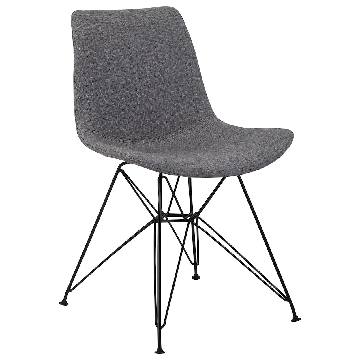 Armen Living Palmetto Contemporary Dining Chair in Charcoal