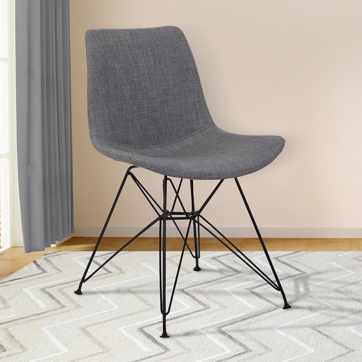 Armen Living Palmetto Contemporary Dining Chair in Charcoal