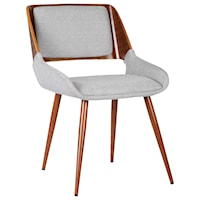 Mid-Century Side Chair in Walnut Finish with Upholstered Seat