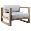 Armen Living Paradise Outdoor Patio Eucalyptus Wood Lounge Chair