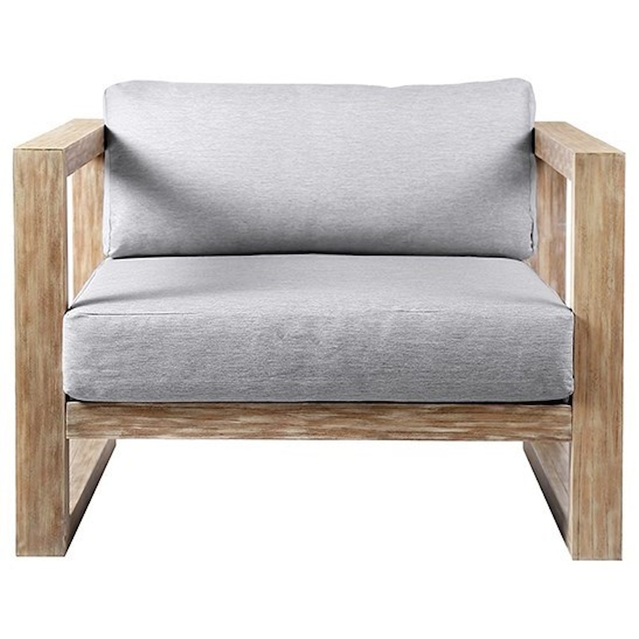 Armen Living Paradise Outdoor Patio Eucalyptus Wood Lounge Chair