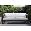 Armen Living Paradise Outdoor Patio Solid Eucalyptus Wood Sofa