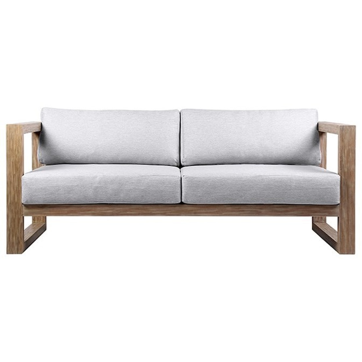 Armen Living Paradise Outdoor Patio Solid Eucalyptus Wood Sofa