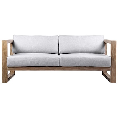 Outdoor Patio Solid Eucalyptus Wood Sofa