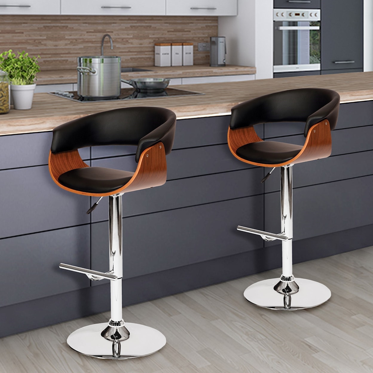 Armen Living Paris Adjustable Swivel Bar Stool