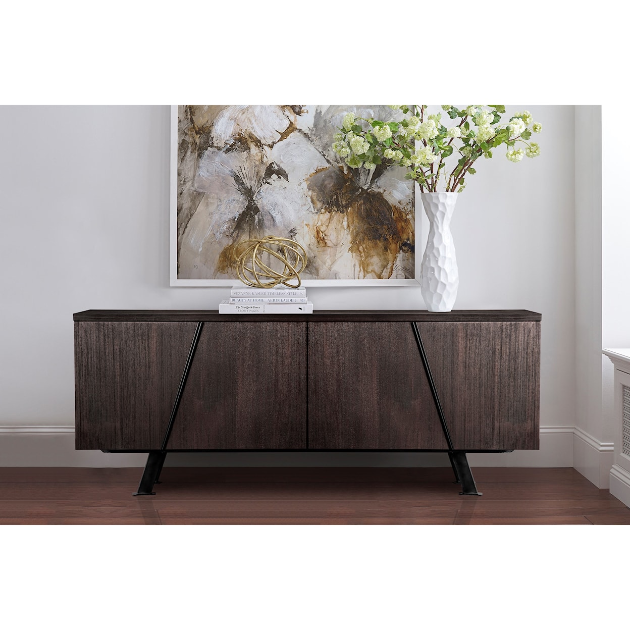 Armen Living Pirate- Brown Acacia Sideboard Cabinet