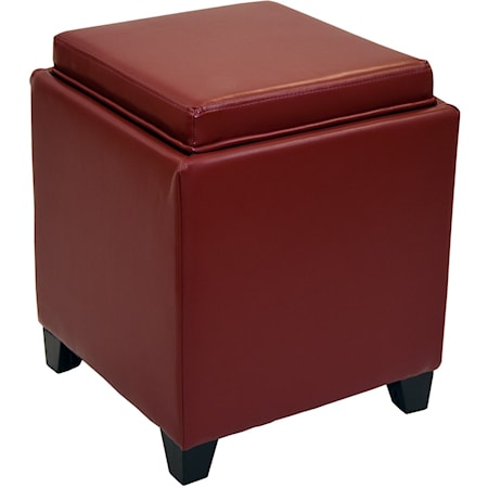 Contemporary Storage Ottoman With Tray