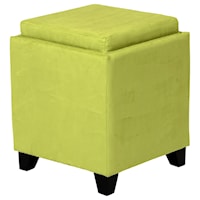 Contemporary Lift Top Storage Ottoman With Tray