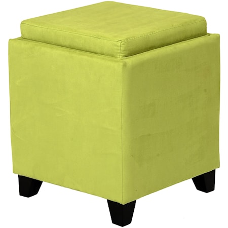 Contemporary Storage Ottoman With Tray