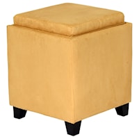 Contemporary Lift Top Storage Ottoman With Tray