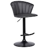 Armen Living Raquel Adj. Modern Grey Faux Leather Bar Stool