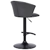 Armen Living Raquel Adj. Modern Grey Faux Leather Bar Stool