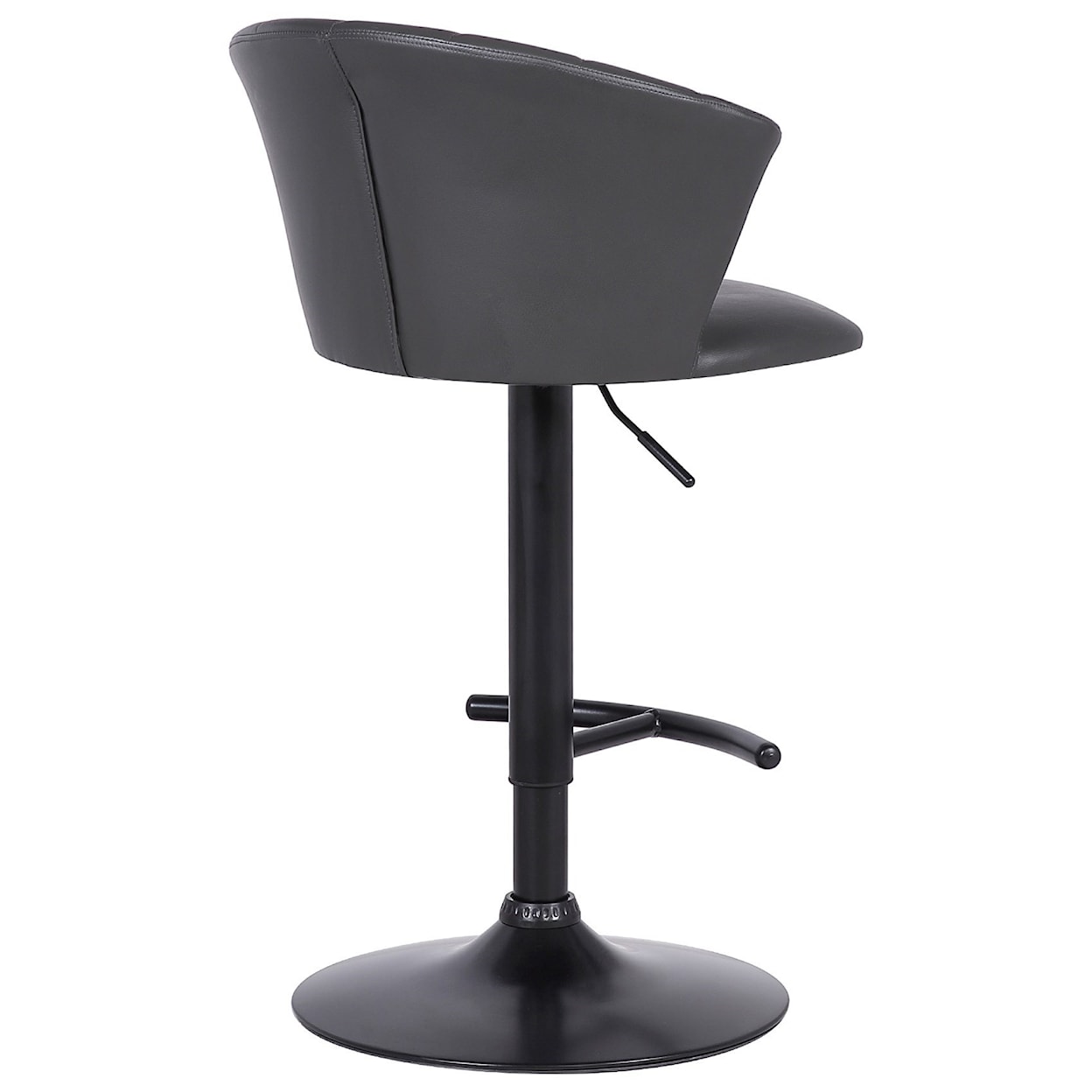 Armen Living Raquel Adj. Modern Grey Faux Leather Bar Stool