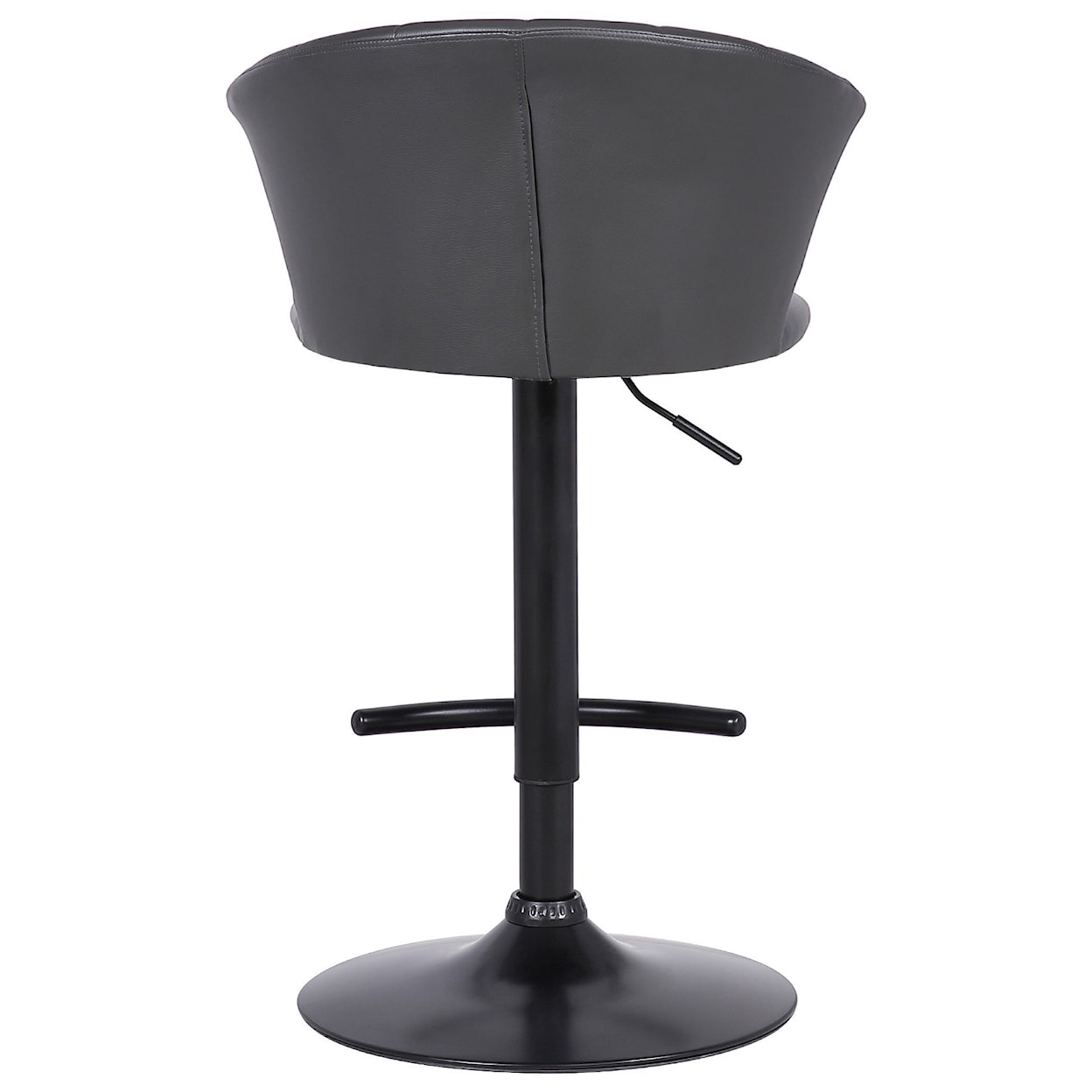 Armen Living Raquel Adj. Modern Grey Faux Leather Bar Stool