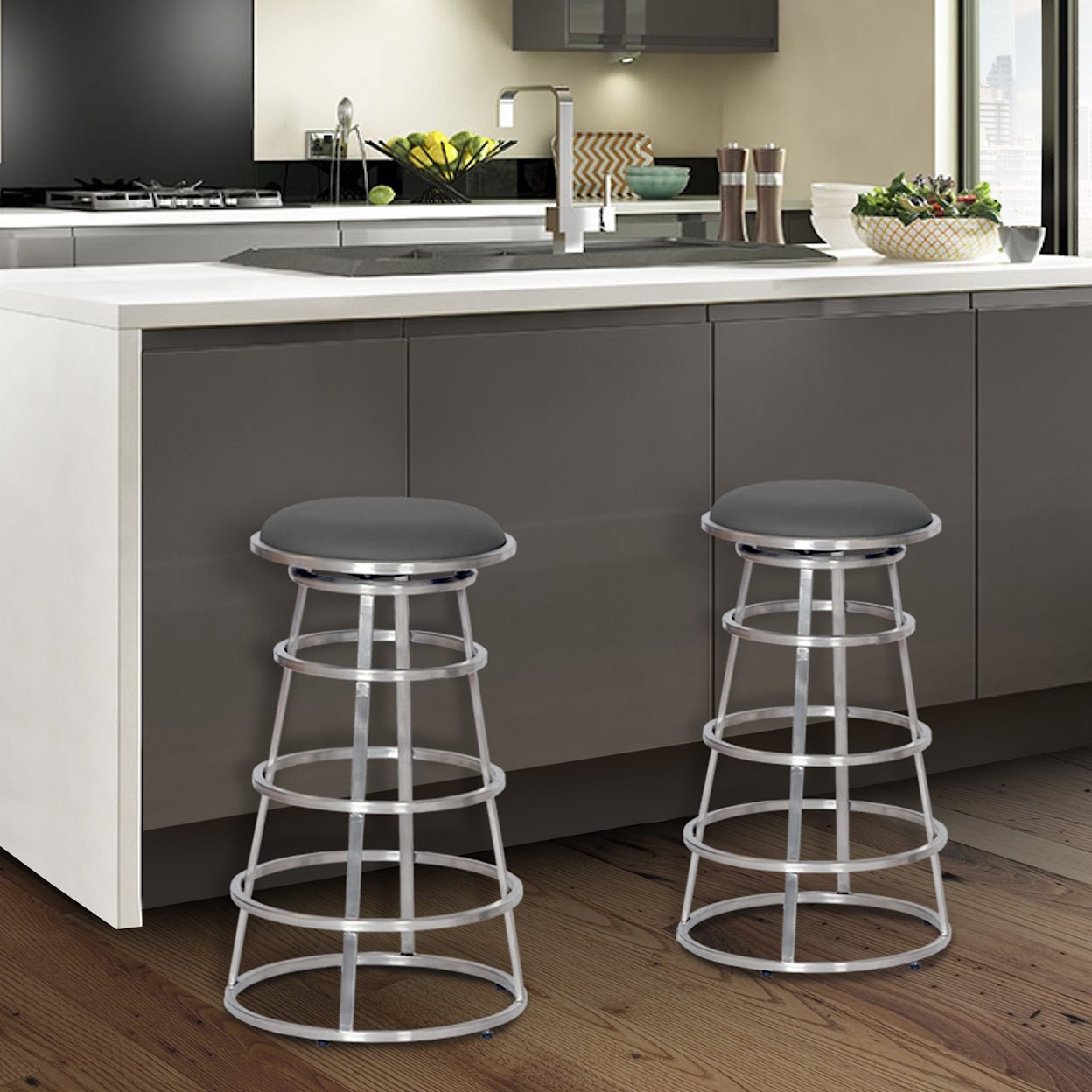 Armen Living Ringo 26" Backless Barstool