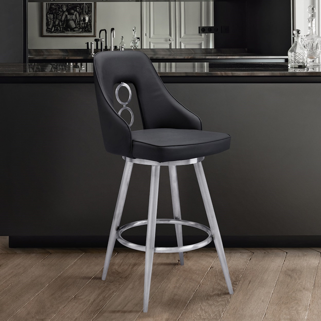 Armen Living Ruby Contemporary 30" Bar Height Barstool