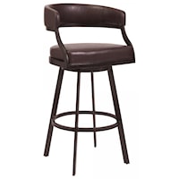 26" Counter Height Barstool in Auburn Bay and Brown Faux Leather