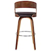 Armen Living Shelly 26" Counter Height Barstool in Walnut Finish
