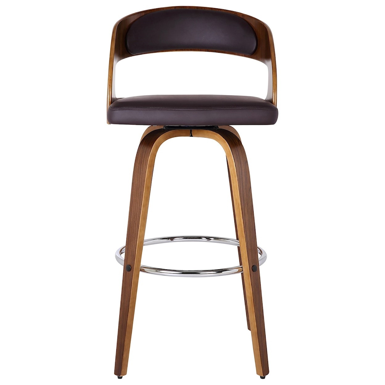 Armen Living Shelly 26" Counter Height Barstool in Walnut Finish