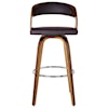 Armen Living Shelly 30" Bar Height Barstool in Walnut Finish