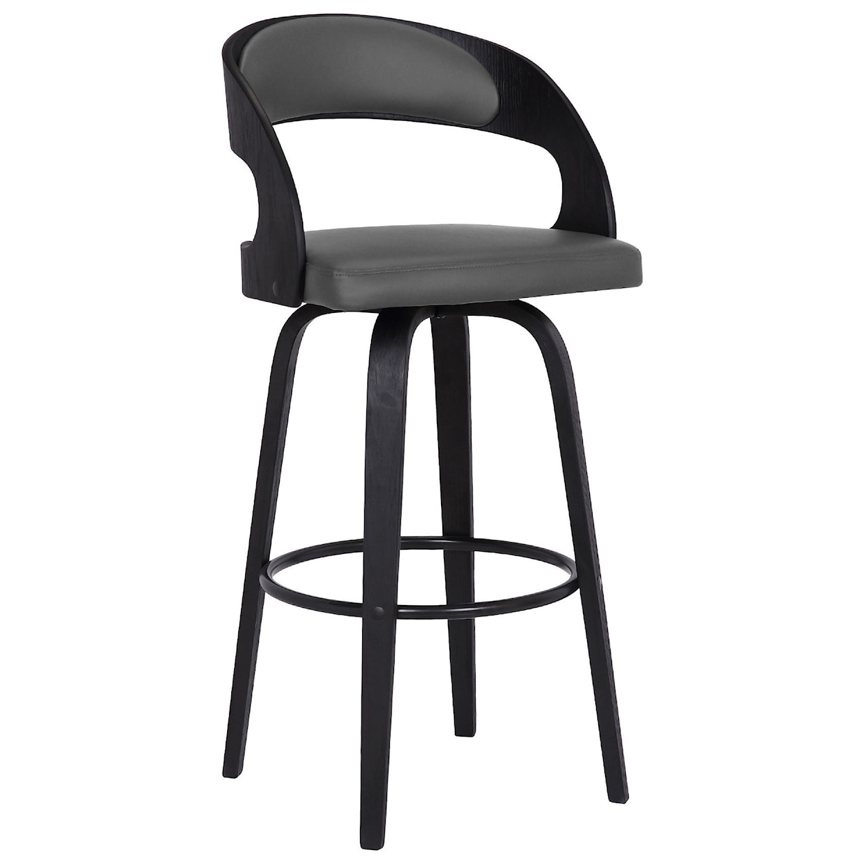 Armen Living Shelly Contemporary 30" Bar Height Swivel Stool