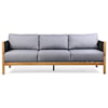 Armen Living Sienna Outdoor Patio Sofa in Acacia Wood wit