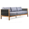 Armen Living Sienna Outdoor Patio Sofa in Acacia Wood wit