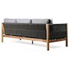 Armen Living Sienna Outdoor Patio Sofa in Acacia Wood wit