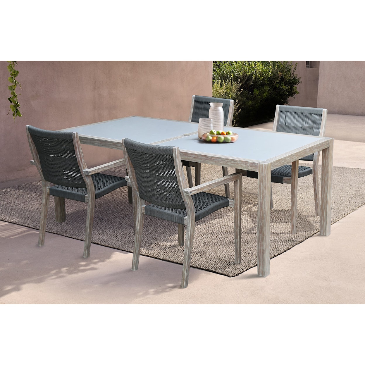 Armen Living Sienna 5-Piece Outdoor Patio Dining Set