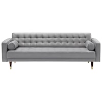 Velvet Mid Century Modern Sofa with Bench Seat