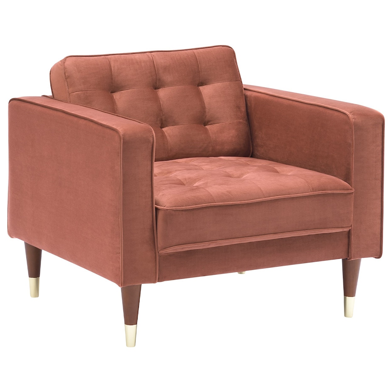 Armen Living Somerset- Velvet Mid Century Modern Sofa Set