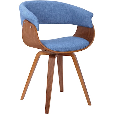 Mid-Century Chair in Blue Fabric