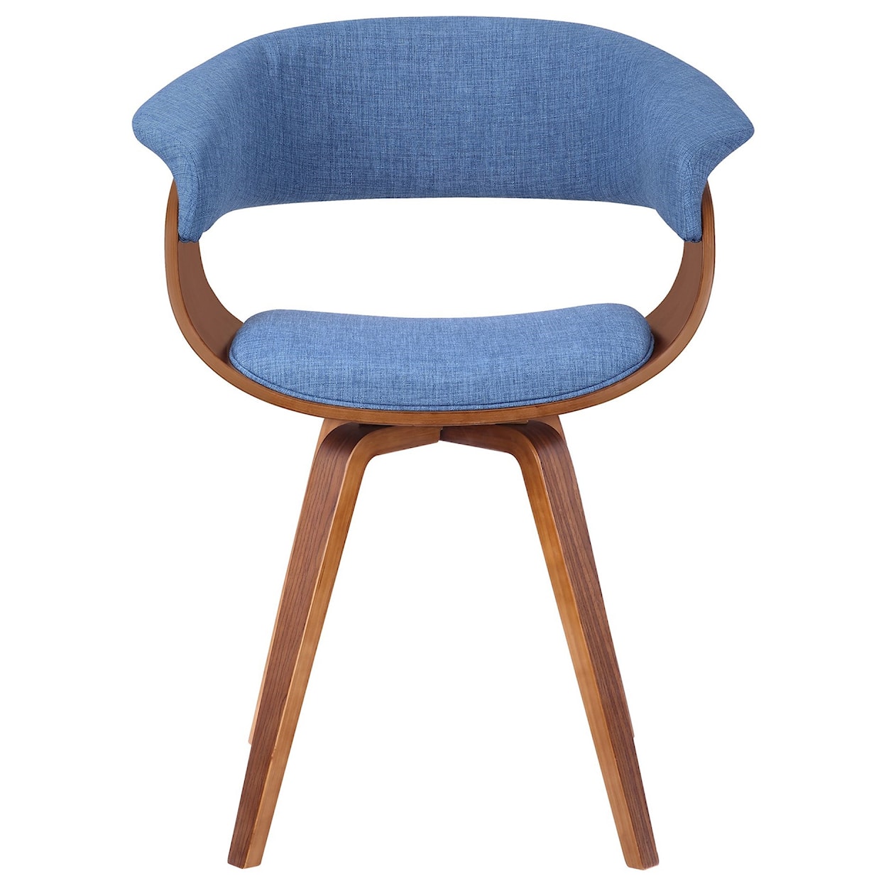 Armen Living Summer Mid-Century Chair in Blue Fabric