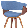 Armen Living Summer Mid-Century Chair in Blue Fabric