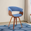 Armen Living Summer Mid-Century Chair in Blue Fabric