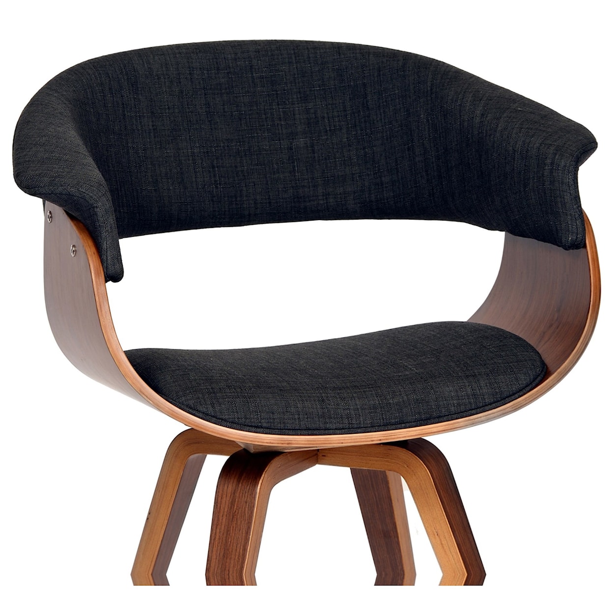 Armen Living Summer Modern Chair in Charcoal Fabric