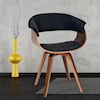 Armen Living Summer Modern Chair in Charcoal Fabric
