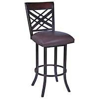 30" Barstool in Auburn Bay Finish with Brown PU upholstery