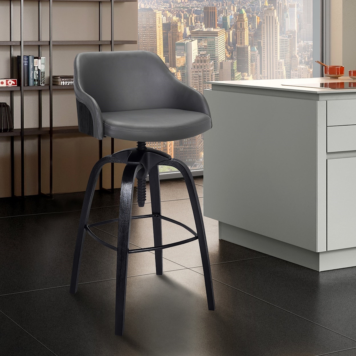 Armen Living Tara Contemporary Adjustable Barstool