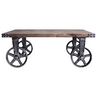 Industrial Coffee Table in Industrial Grey and Pine Wood Top