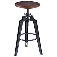 Adjustable Swivel Barstool with Metal Tripod Base