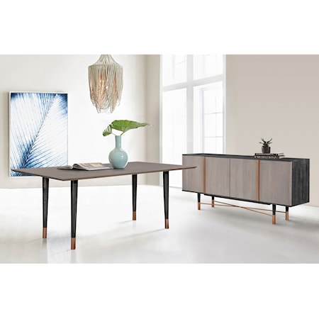 2-Piece Table and Sideboard Set