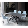 Armen Living Urbino Contemporary Grey Glass 5-Piece Dining Set