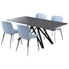 Armen Living Urbino Contemporary Grey Glass 5-Piece Dining Set