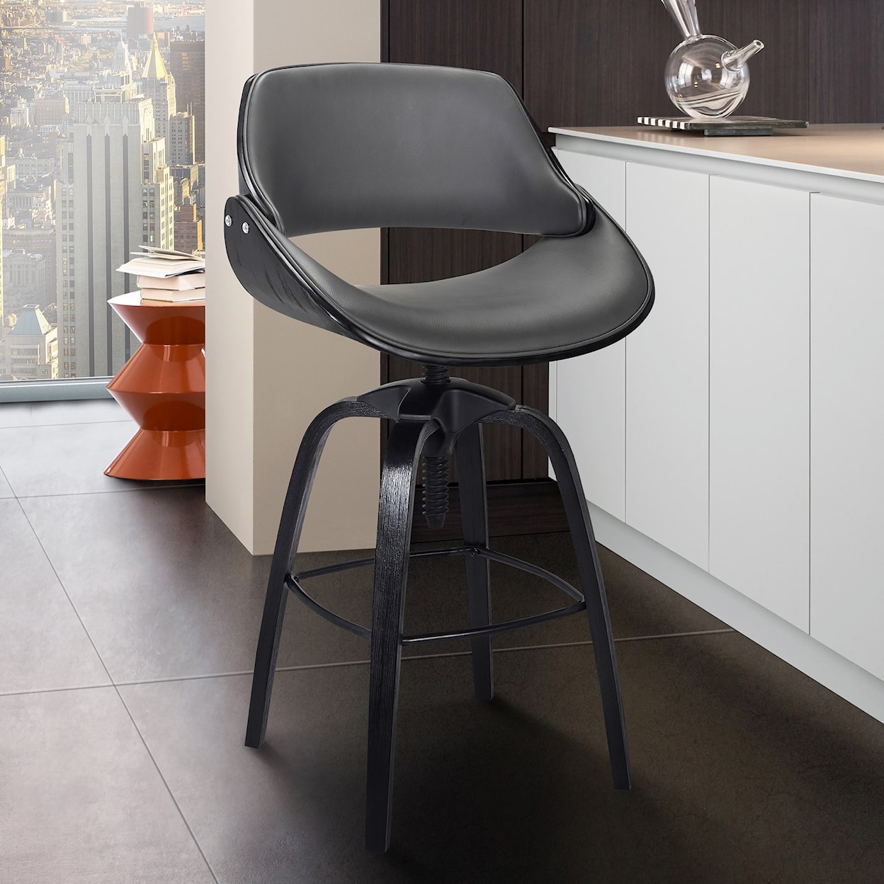 Armen Living Vanessa Contemporary Adjustable Barstool