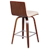 Armen Living Vienna 26" Counter Height Stool in Walnut Finish