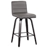 Armen Living Vienna 26" Counter Height Barstool in Black Brushed